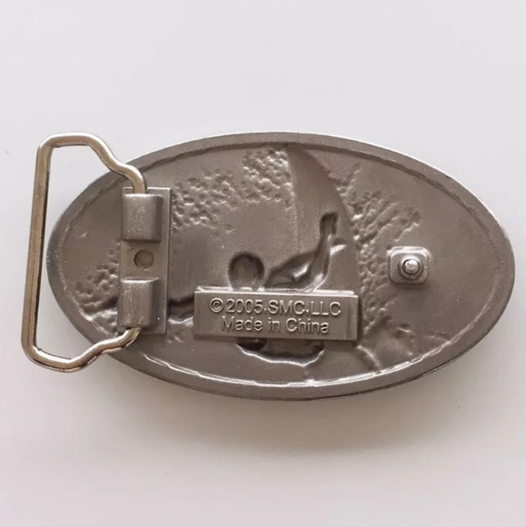 Surfer surboard surfing blue surf belt buckle.  Choose color